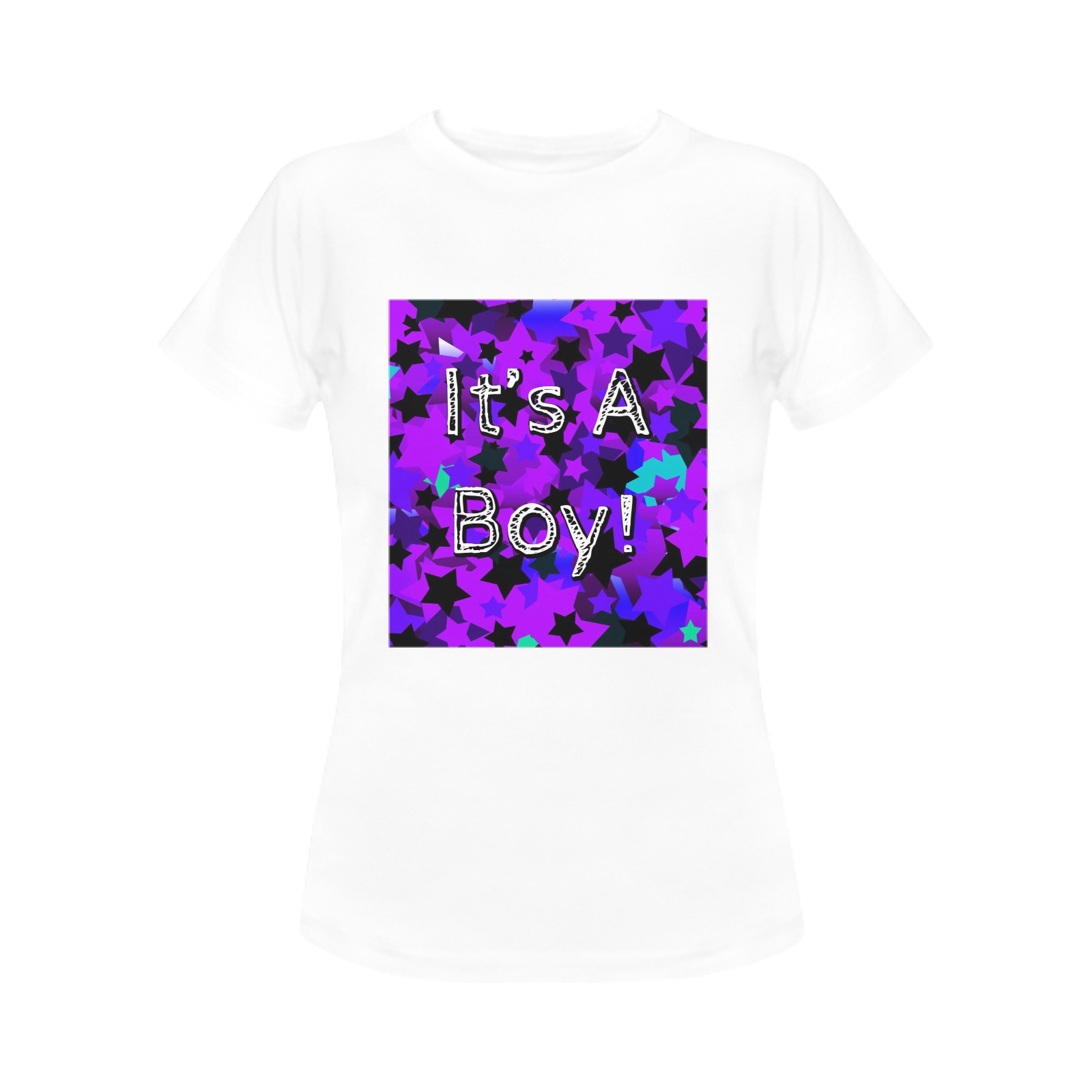 It's A Boy! Punk Stars Women's T-Shirt in USA Size (Front Printing Only)