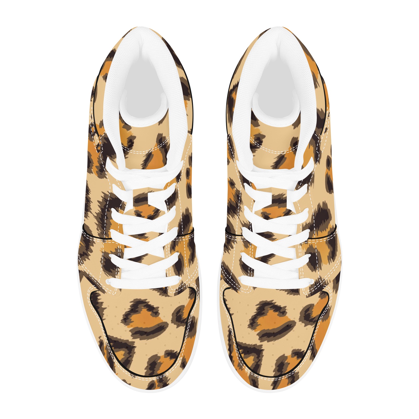 Sneakers Leopard Pattern.jpg Men's High Top Sneakers (Model 20042)