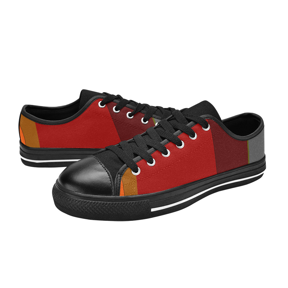 Colorful Abstract 118 Low Top Canvas Shoes for Kid (Model 018)