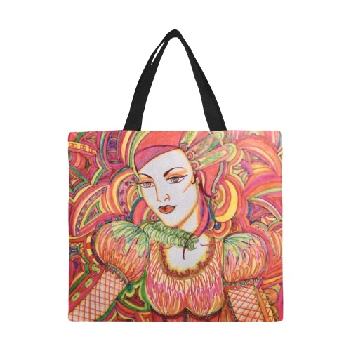 mardi Gras All Over Print Canvas Tote Bag/Large (Model 1699)