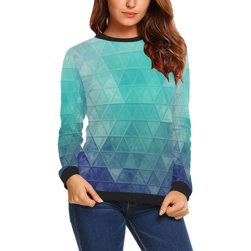 mosaic 35 All Over Print Crewneck Sweatshirt for Women (Model H18)