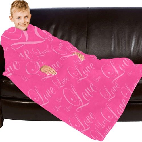 PinkLove Blanket Robe with Sleeves for Kids