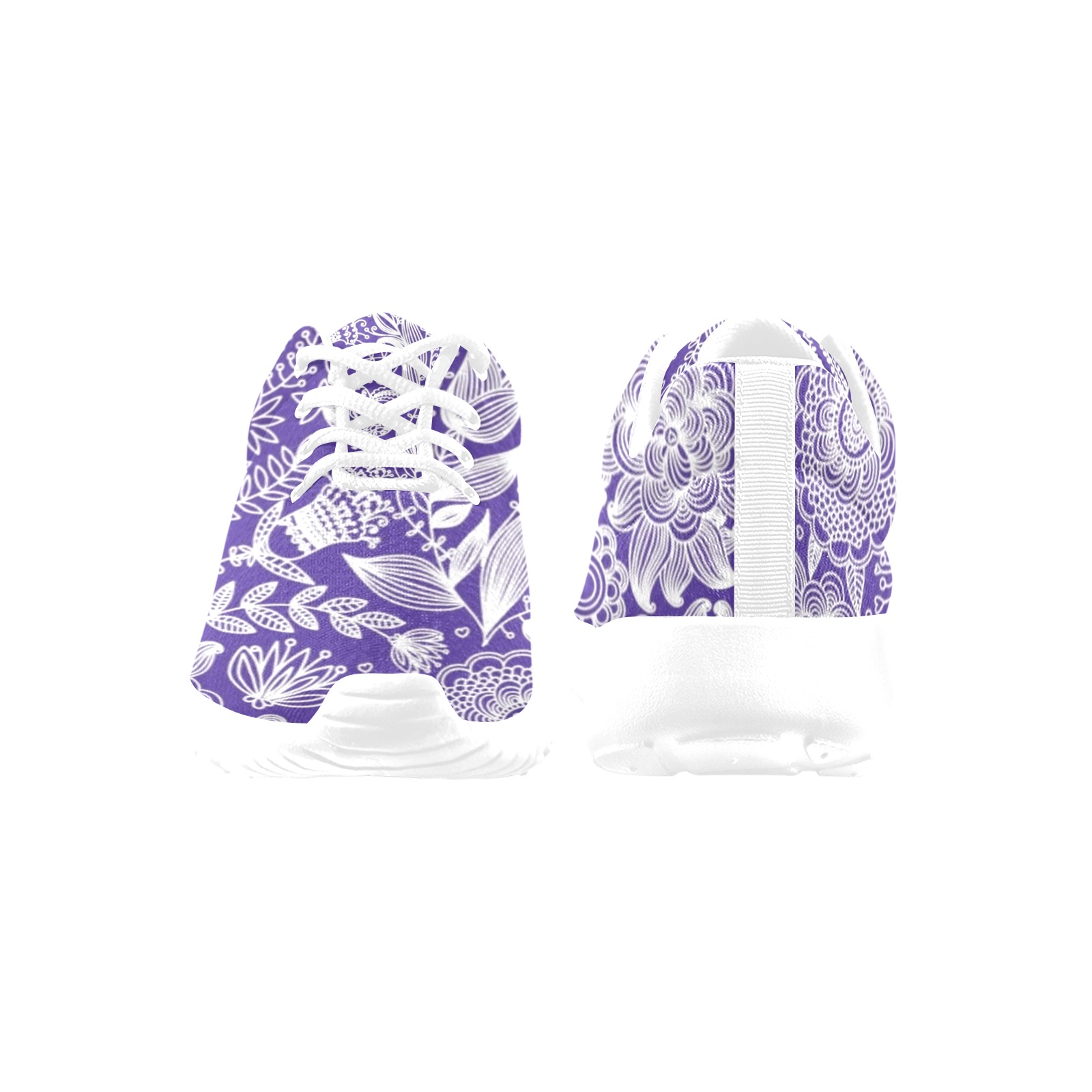 Elaborate Purple Floral Women's Athletic Shoes (Model 0200)