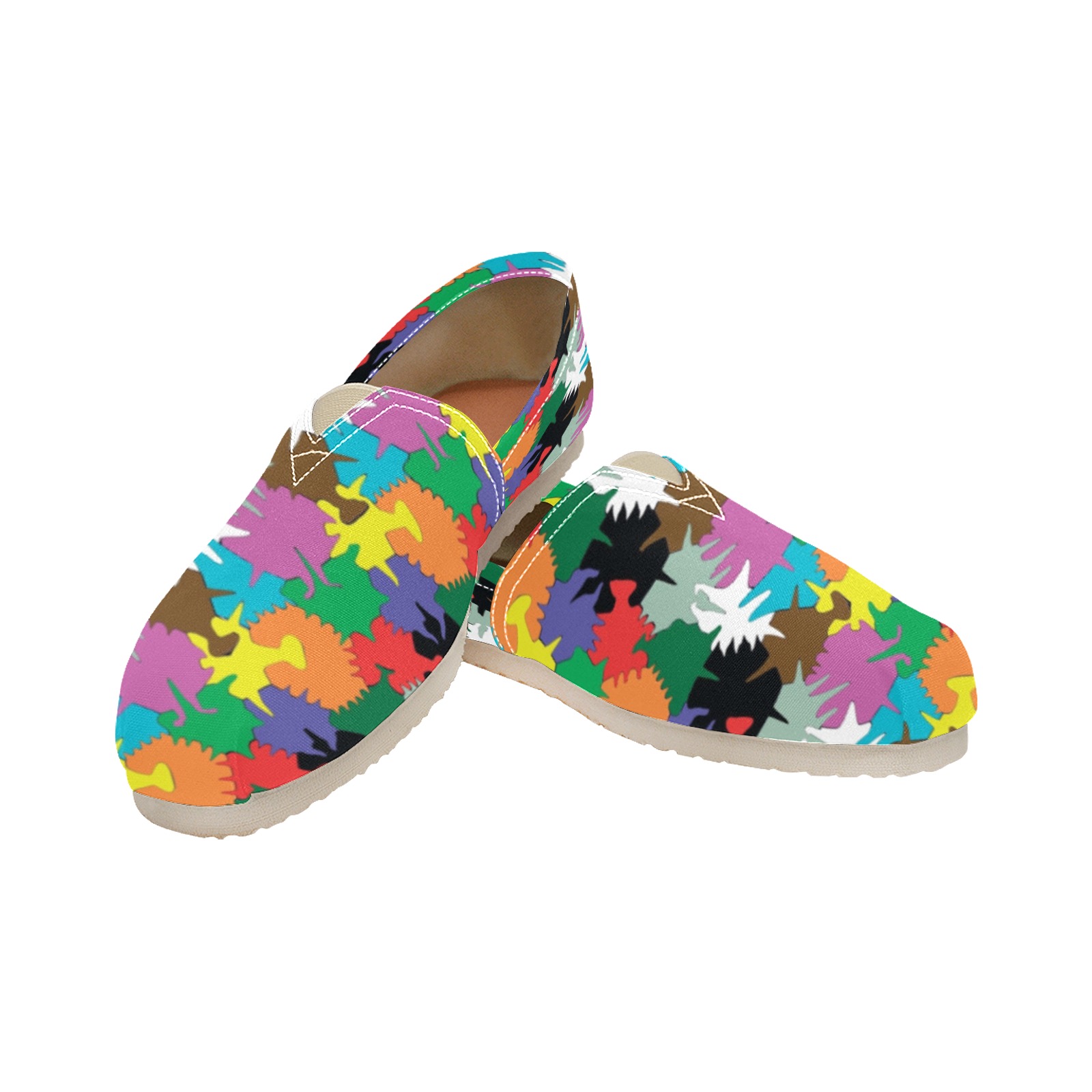 abstract hex puzzle Women's Classic Canvas Slip-On (Model 1206)