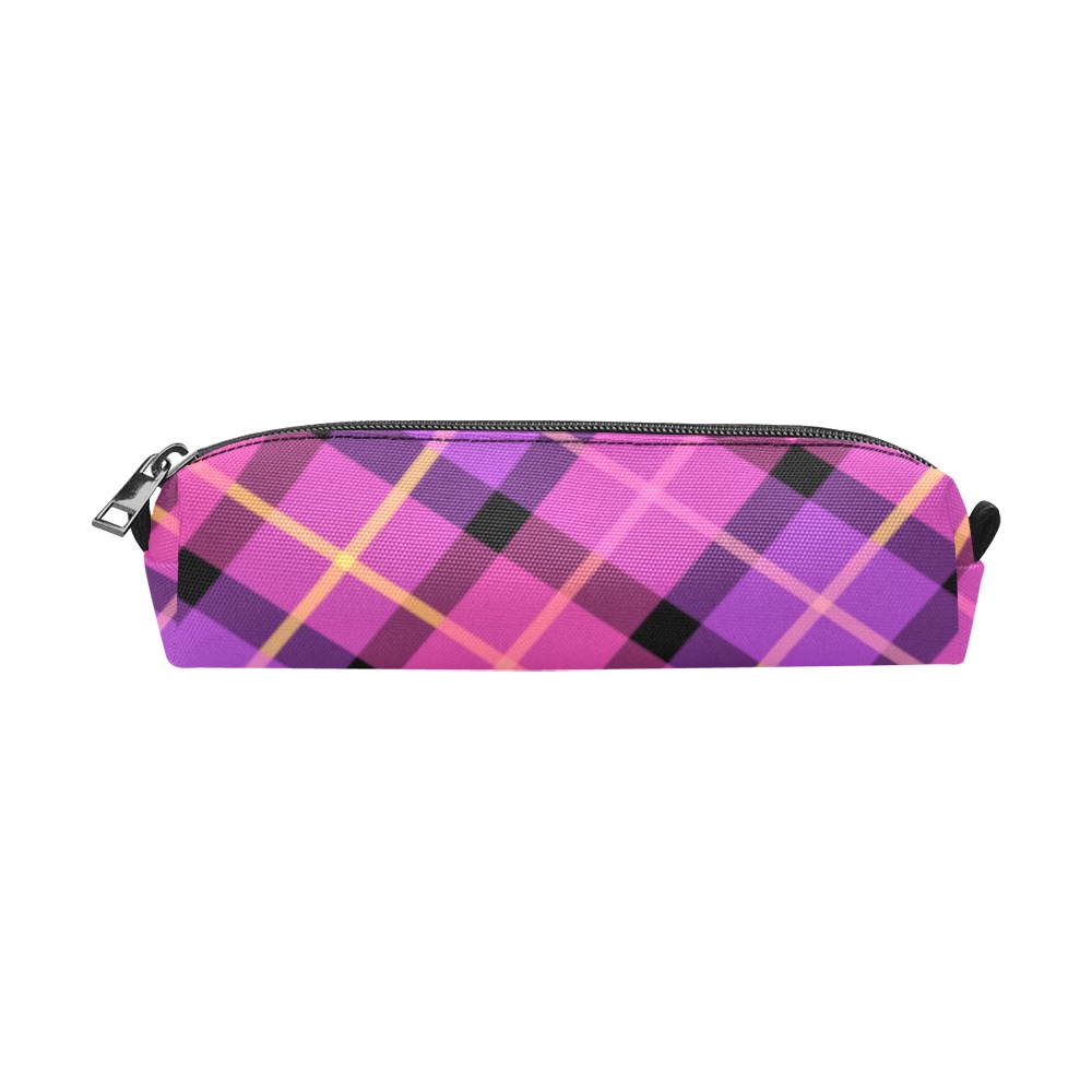 Plaid in Pink and Purple Pencil Pouch/Small (Model 1681)