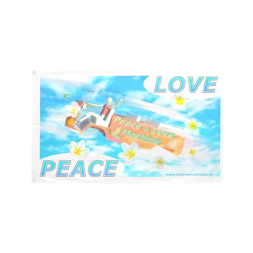 Peace & Love Machine Garden Flag 59"x35"