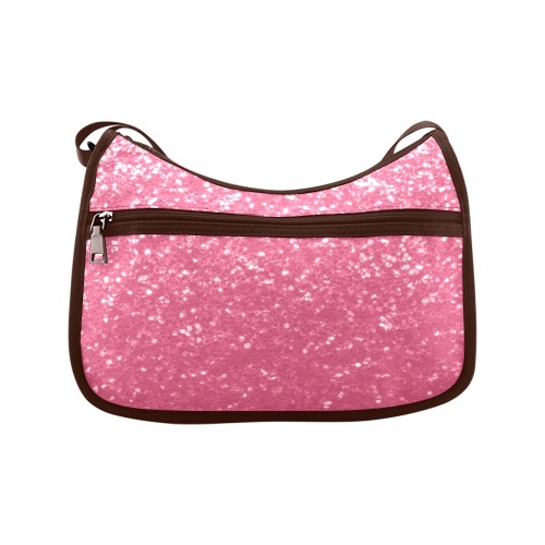 Magenta light pink red faux sparkles glitter Crossbody Bags (Model 1616)