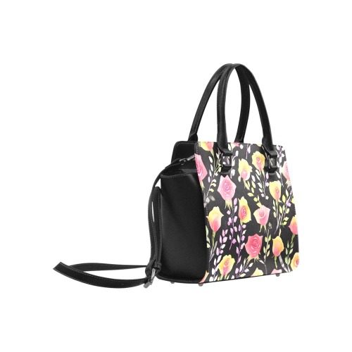 Midnight Garden Florals Classic Shoulder Handbag (Model 1653)