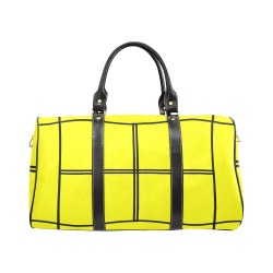 Black Interlocking Squares funhouse yellow New Waterproof Travel Bag/Large (Model 1639)