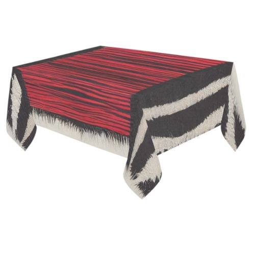 zebra print 4 Cotton Linen Tablecloth 60"x 84"