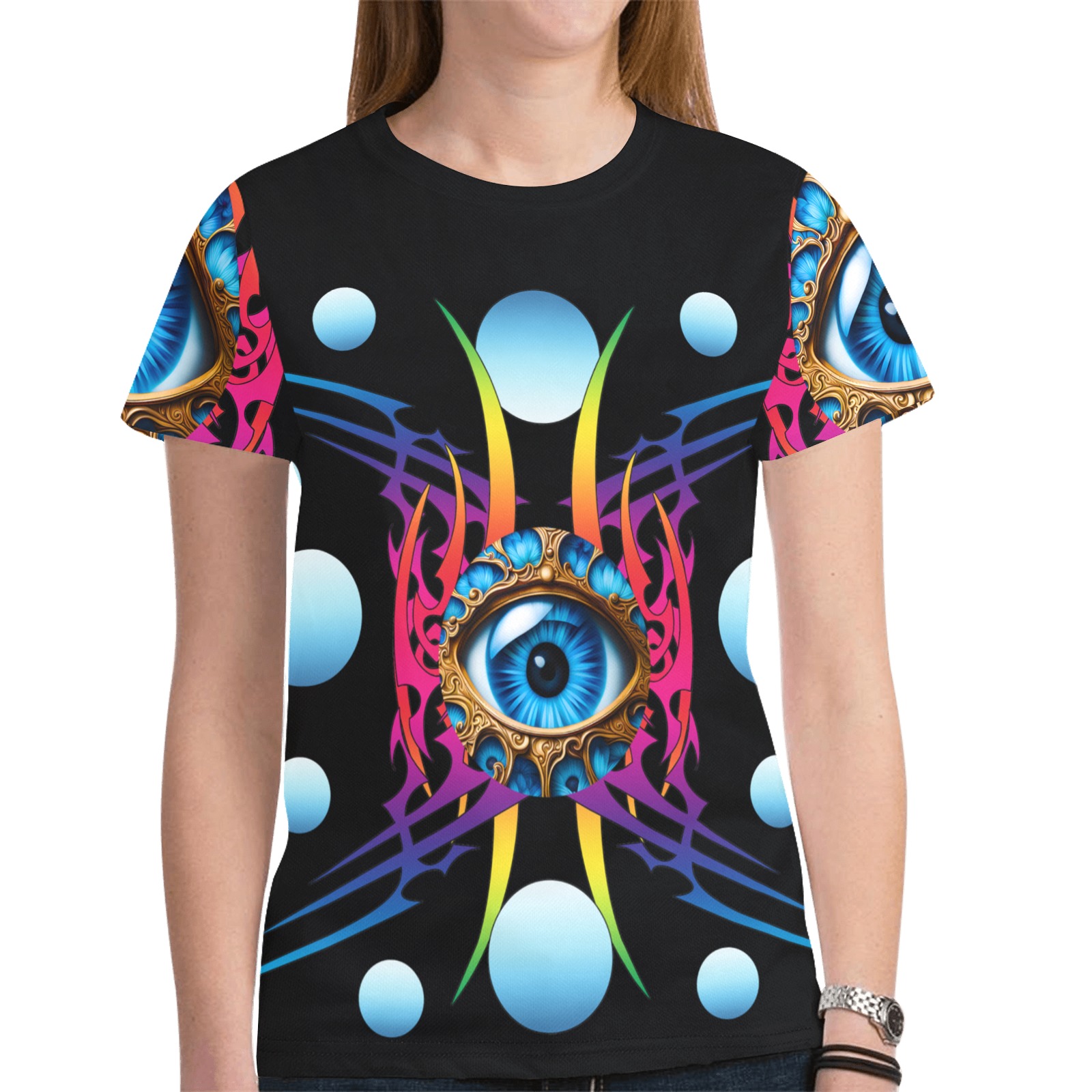 Electric Storm New All Over Print T-shirt for Women (Model T45)
