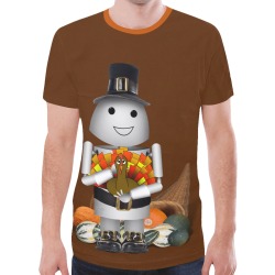 Pilgrim Robot Thanksgiving New All Over Print T-shirt for Men (Model T45)