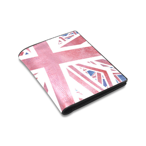 Abstract Union Jack British Flag Collage Men's Leather Wallet (Model 1612)