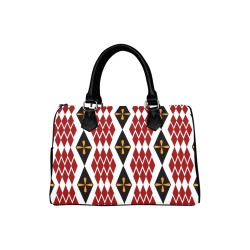 Geometric Abstract Boston Handbag (Model 1621)