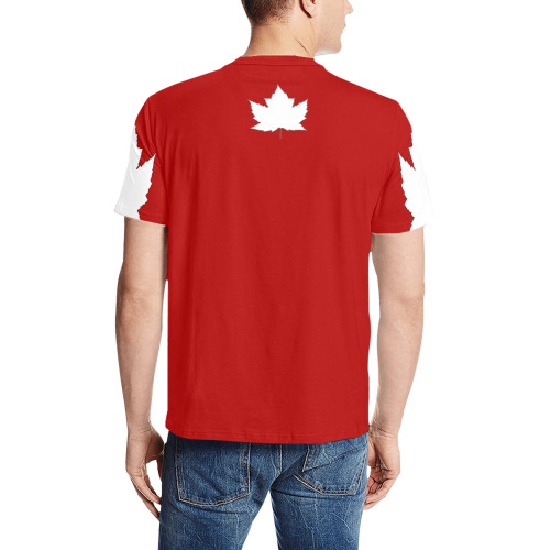 Men's Canada Souvenir T-shirts Men's All Over Print T-Shirt (Solid Color Neck) (Model T63)