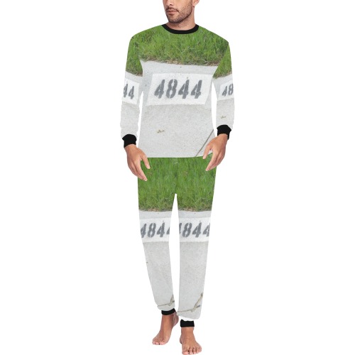 Street Number 4844 with Black Cuff Men's All Over Print Pajama Set