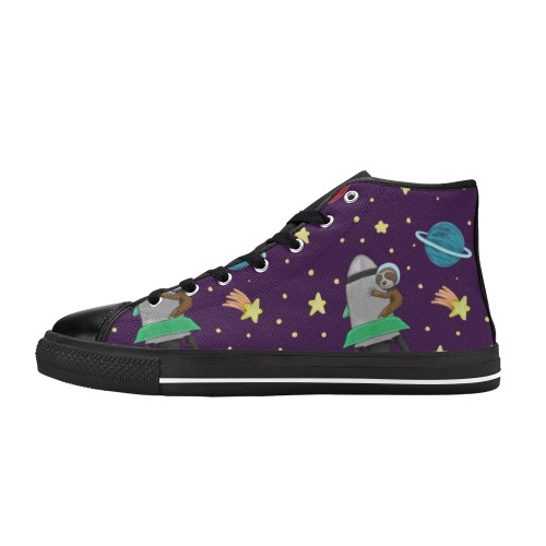 Sloth cosmos Women's Classic High Top Canvas Shoes (Model 017)