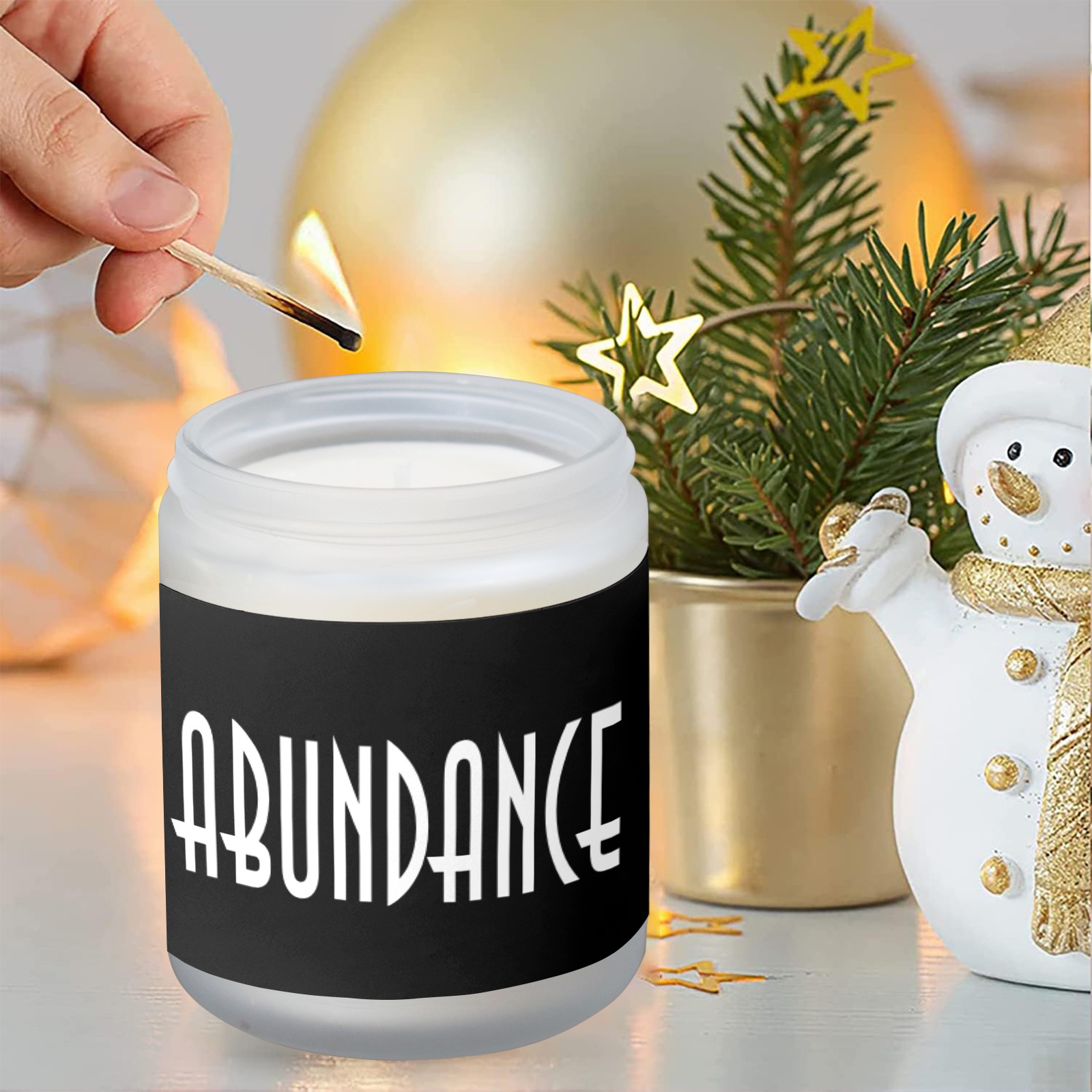 ABUNDANCE Frosted Glass Candle Cup - Large Size