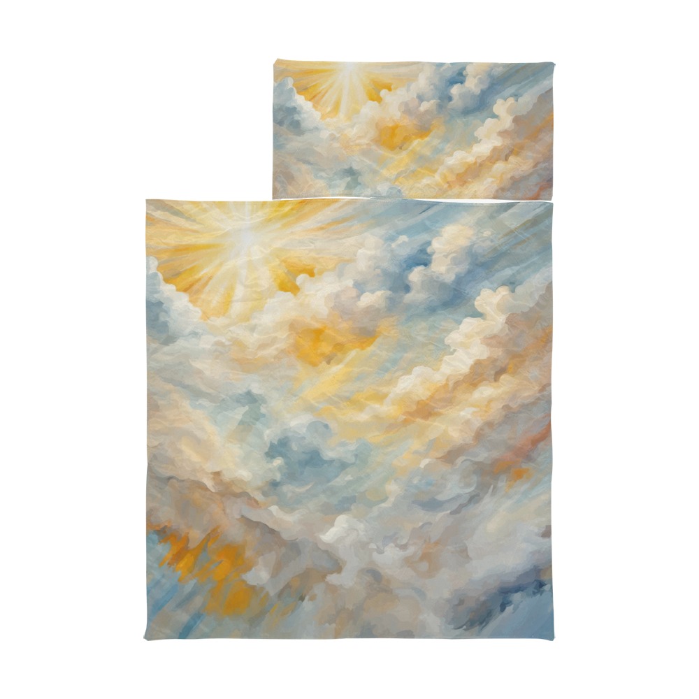 Sun is shining above the colorful clouds cool art Kids' Sleeping Bag