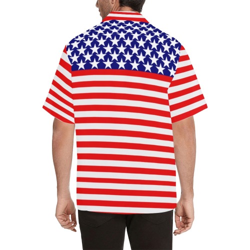 USA Stars and Stripes Hawaiian Shirt (Model T58)