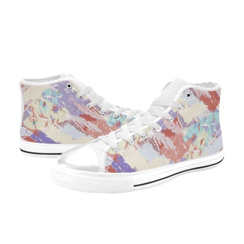 Modern abstract Mountains P Women's Classic High Top Canvas Shoes (Model 017)