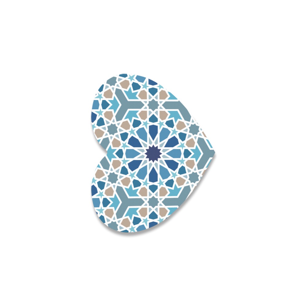 Arabic Geometric Design Pattern Heart Coaster