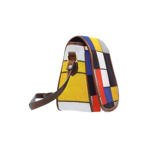 Composition A by Piet Mondrian Saddle Bag/Large (Model 1649)