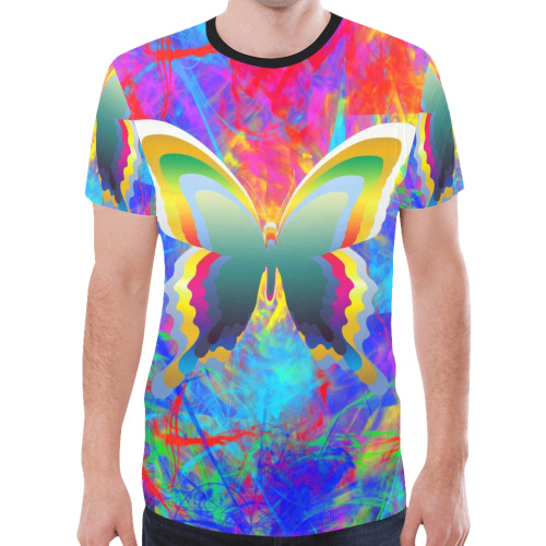 Psychedelic Butterflies New All Over Print T-shirt for Men (Model T45)