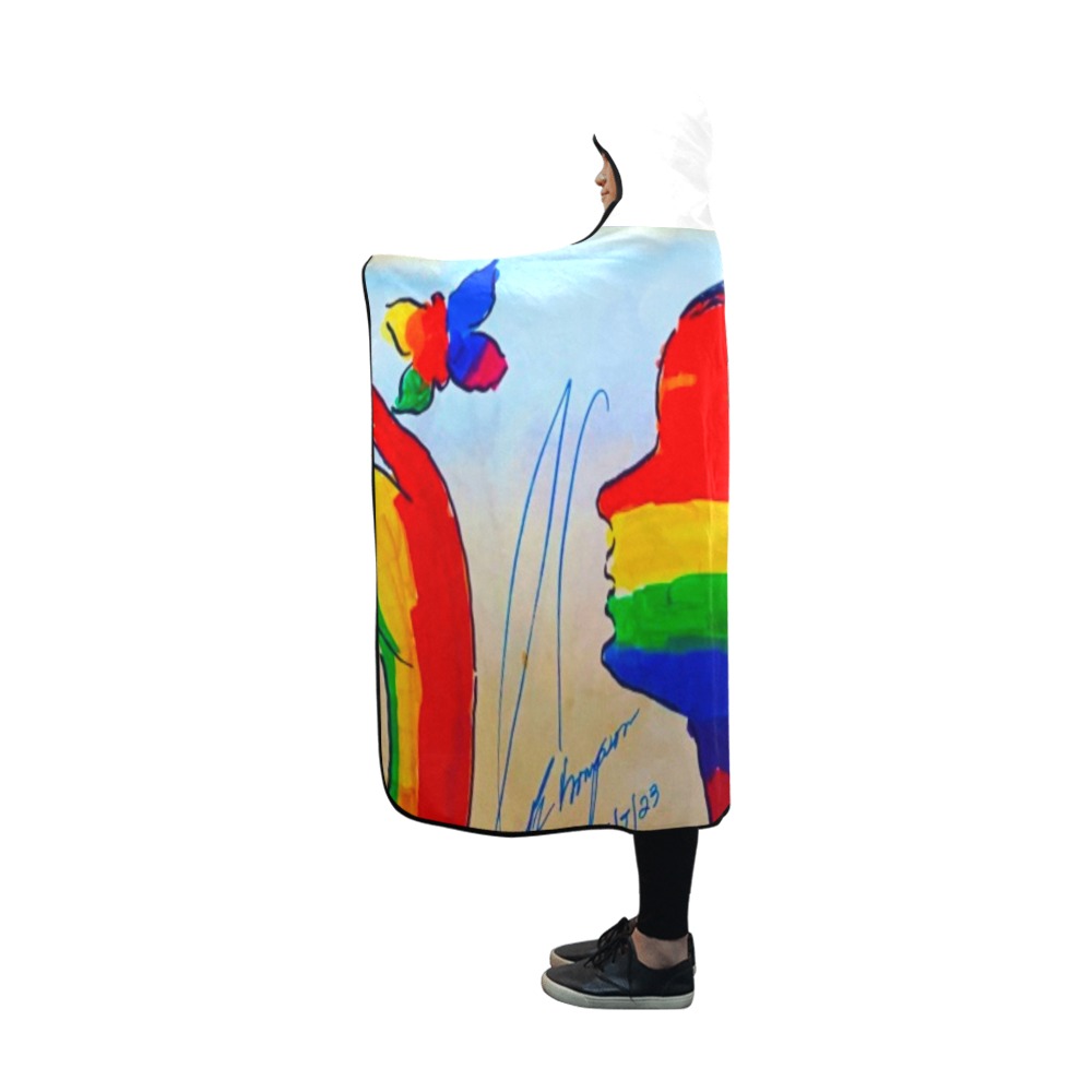 Rainbow Girl Hooded Blanket 60''x50''