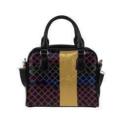 Classic black and brown handbag with abstract minimalistic pattern Shoulder Handbag (Model 1634)