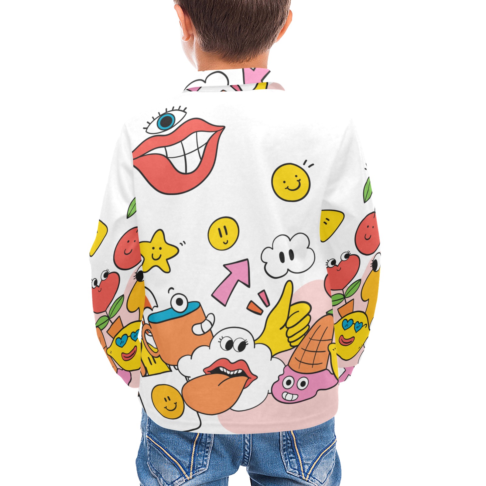 cartoon covers collection7 Little Boys' All Over Print Long Sleeve Polo Shirt (Model T73)