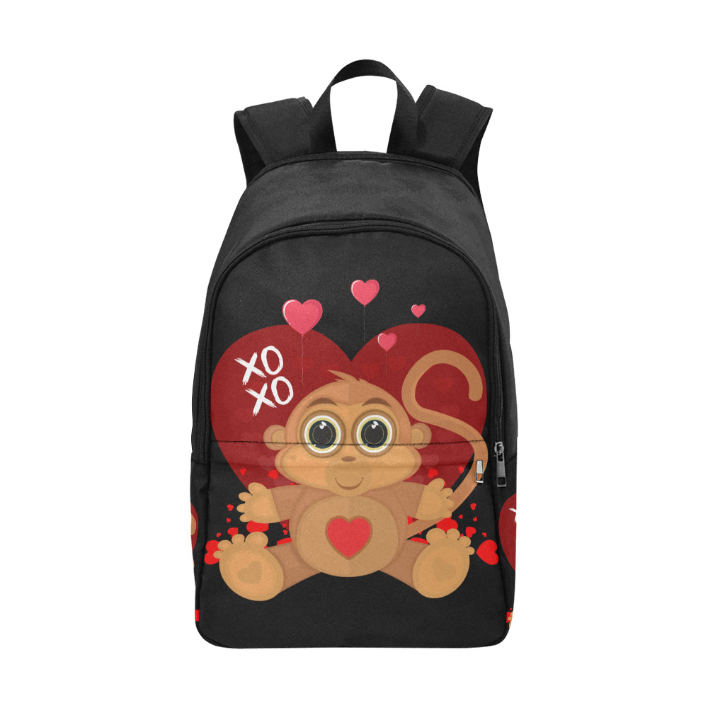 Valentine's Day Monkey Fabric Backpack for Adult (Model 1659)
