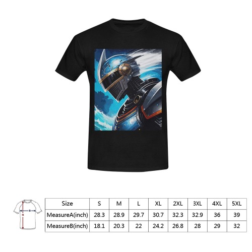 Futuristic Galactic Knight Warrior Hero Men's T-Shirt in USA Size (Front Printing Only)