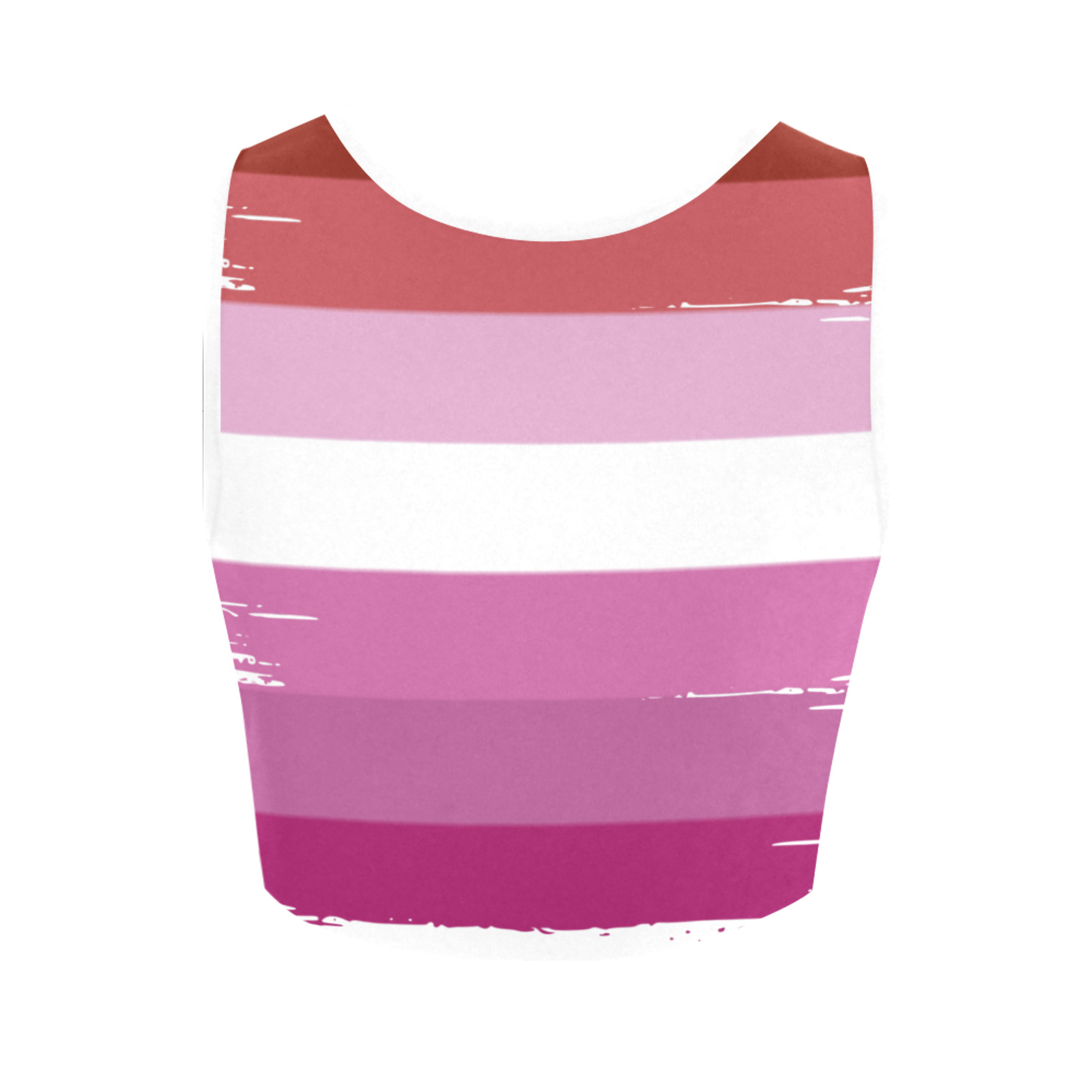Lesbian Pride Flag Pink Striped Pattern LGBT LGBTQ Women's Crop Top (Model T42)