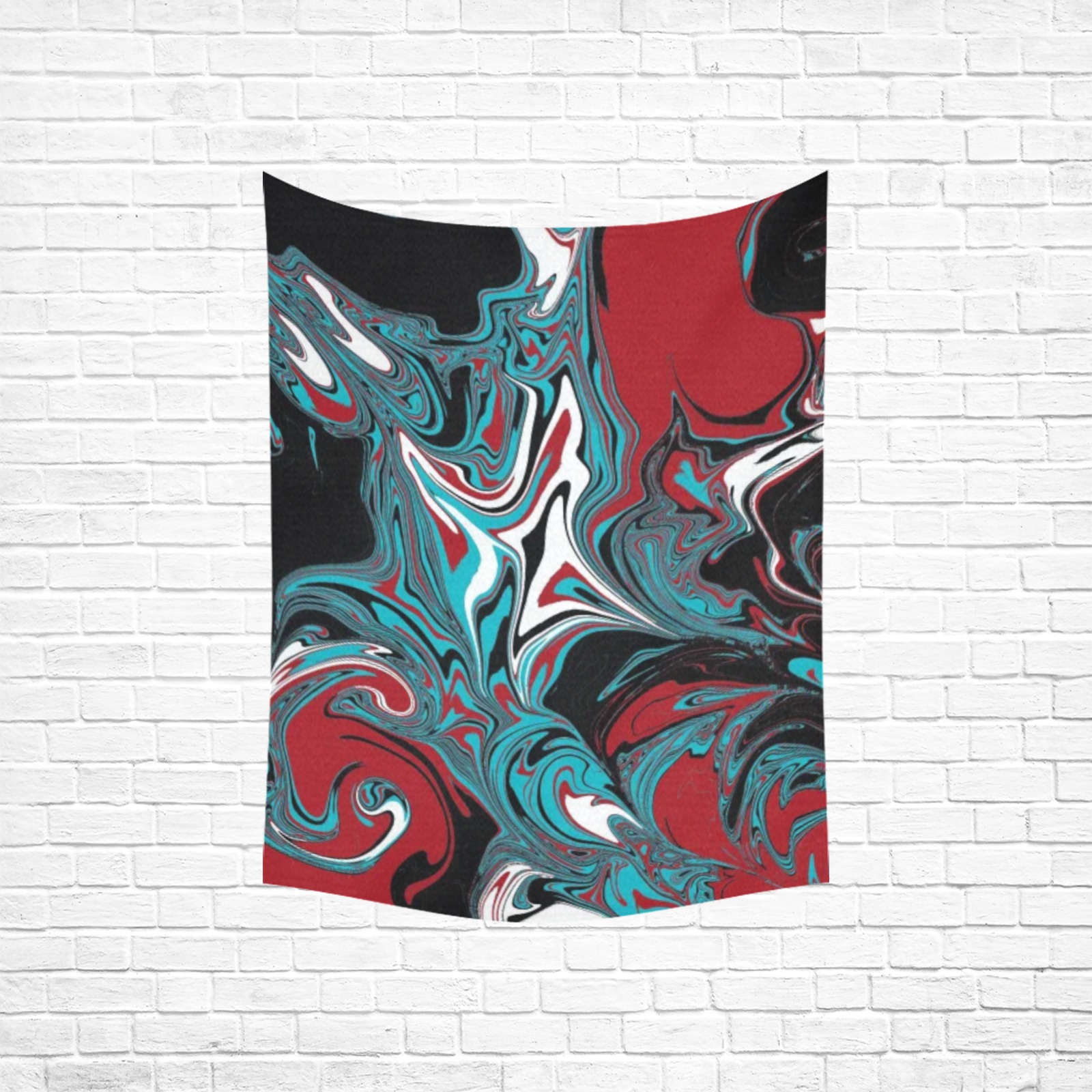Dark Wave of Colors Cotton Linen Wall Tapestry 30"x 40"