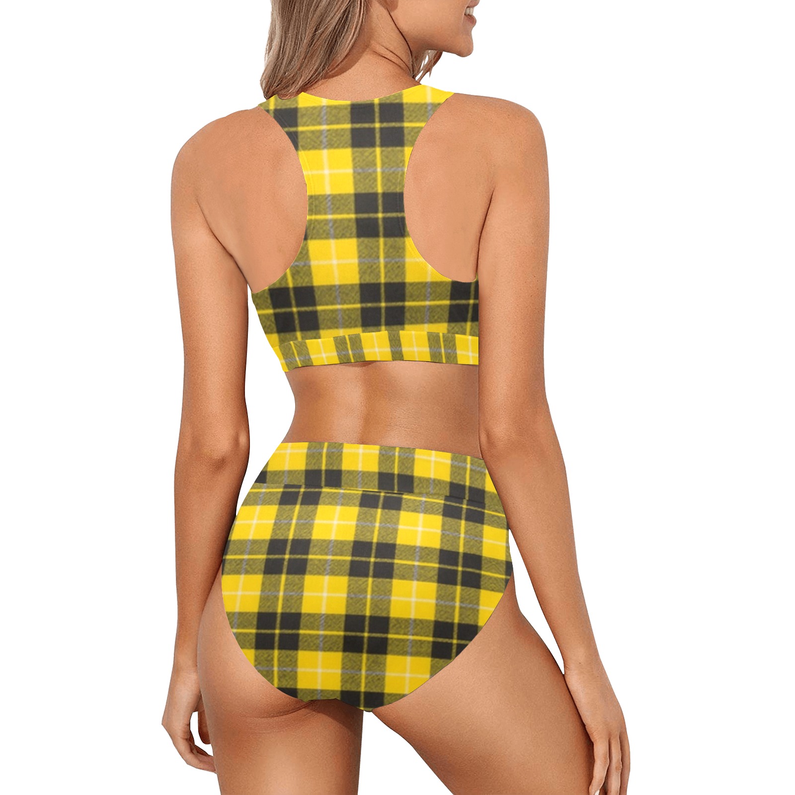 Barclay Dress Modern Crop Top Bikini Set (Model S21)