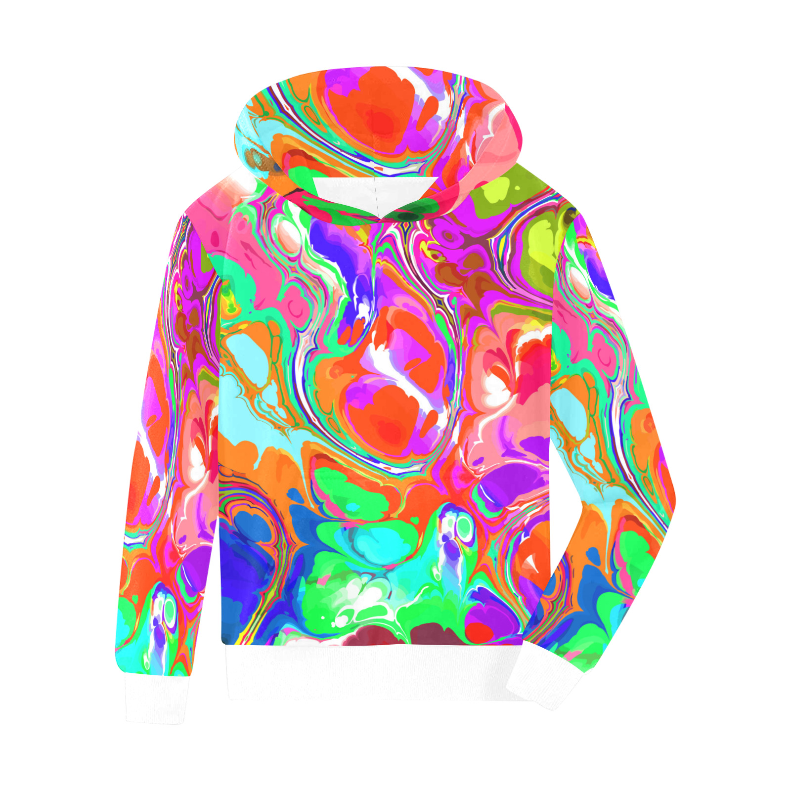 Psychedelic Abstract Marble Artistic Dynamic Paint Art Kids' All Over Print Hoodie (Model H38)