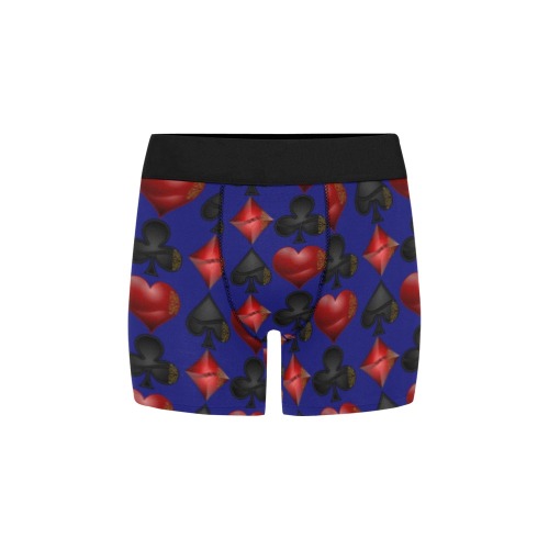 Las Vegas Black and Red Card Shapes / Blue Men's All Over Print Boxer Briefs (Model L34)