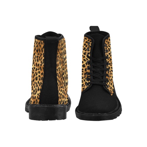 LEOPARD PRINT - BLACK TOE Martin Boots for Women (Black) (Model 1203H)
