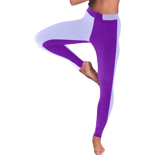 purplelavenderhalf2 Women's Low Rise Leggings (Invisible Stitch) (Model L05)