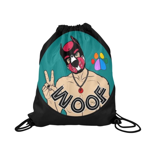 Gay Pup Woof by Fetishworldgay Large Drawstring Bag Model 1604 (Twin Sides)  16.5"(W) * 19.3"(H)