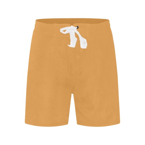 color butterscotch Men's Mid-Length Beach Shorts (Model L47)
