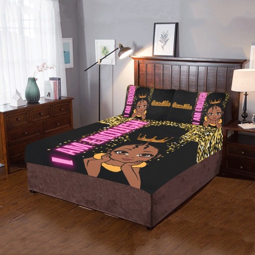 I am Enough Quilt/Pillow Case 3-Piece Bedding Set