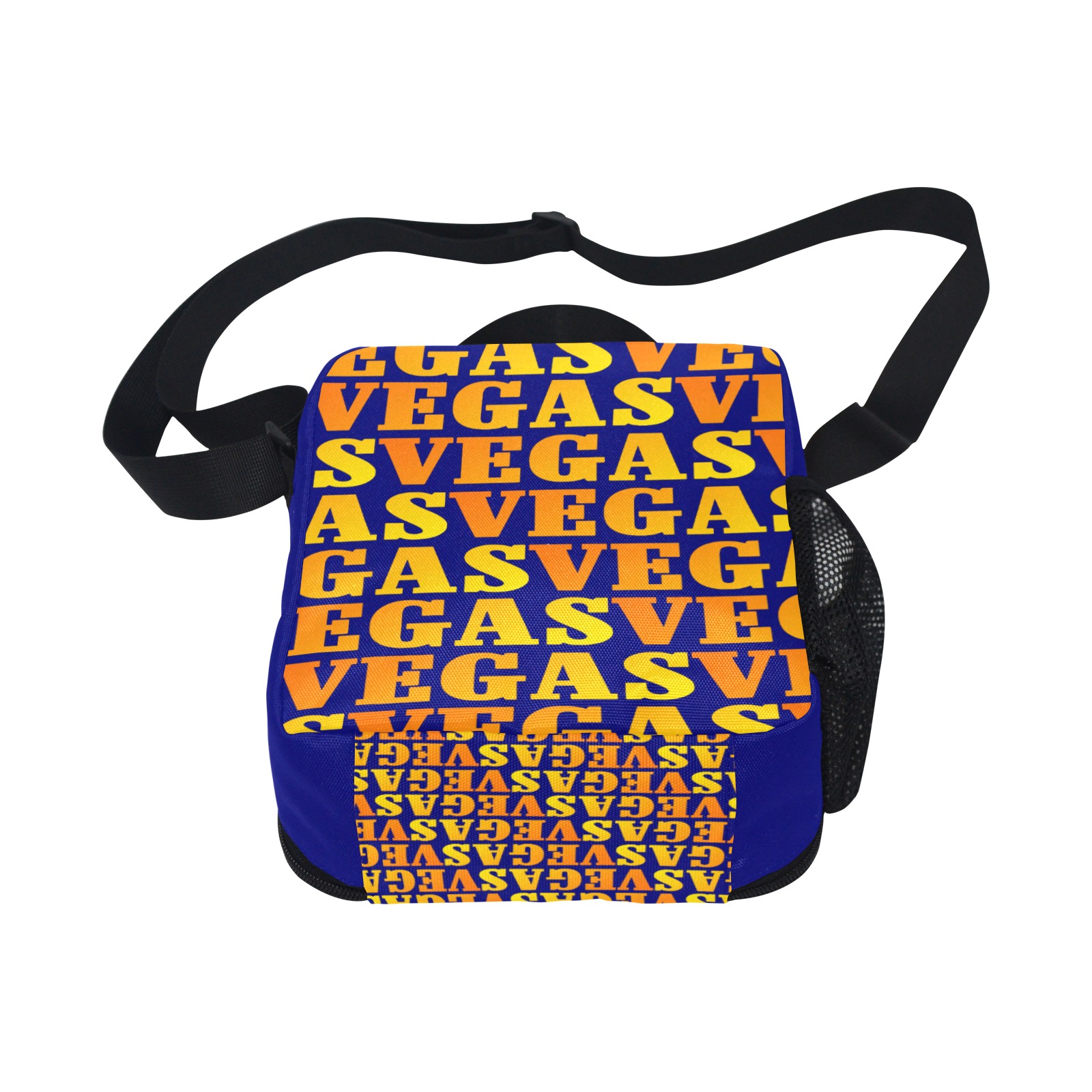 Golden Las VEGAS / Blue All Over Print Crossbody Lunch Bag for Kids (Model 1722)