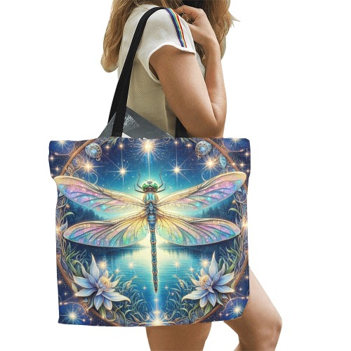Dragonfly Sparkle All Over Print Canvas Tote Bag/Large (Model 1699)