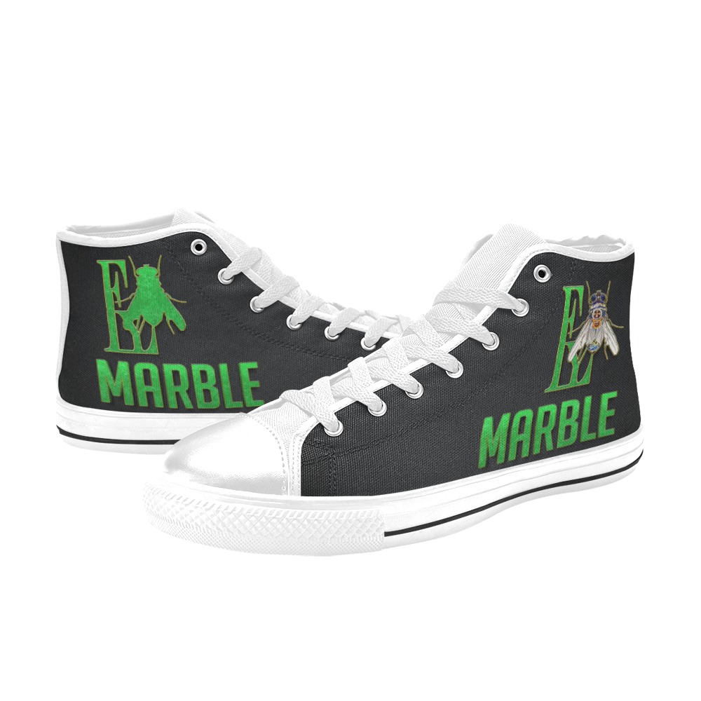 Marble Collectable Fly Women's Classic High Top Canvas Shoes (Model 017)