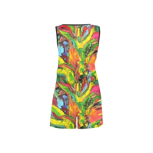 African Tree Collection All Over Print Short Jumpsuit