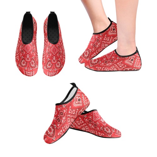 Bandana Squares Pattern Men's Slip-On Water Shoes (Model 056)