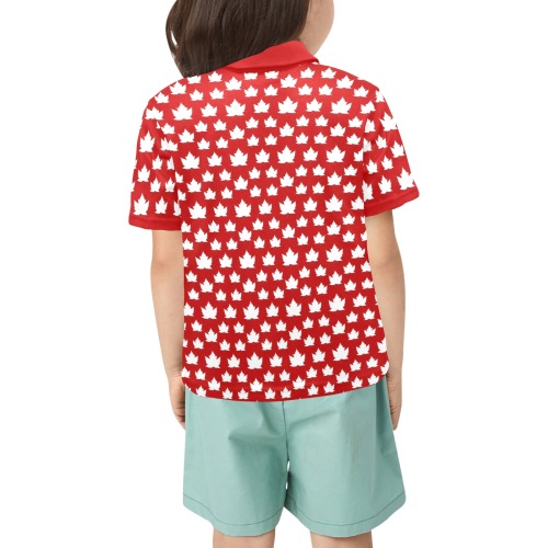 Cute Canada Girl's Team Shirts Little Girls' All Over Print Polo Shirt (Model T55)