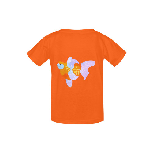 Pearlscale Fancy Aquarium Gold Fish Cartoon Kid's  Classic T-shirt (Model T22)